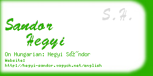 sandor hegyi business card